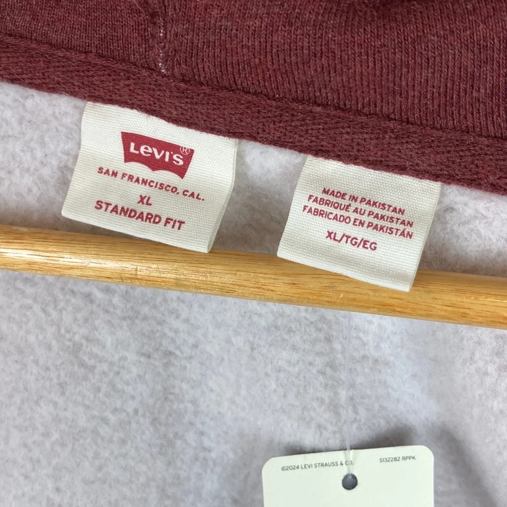 Levis Housemark Sweatshirt Hoodie Red Full Zip Up NWT